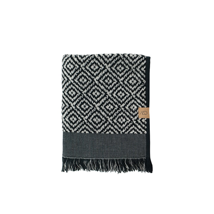 Morocco Handdoek 50 x 95 cm van Mette Ditmer in zwart / wit