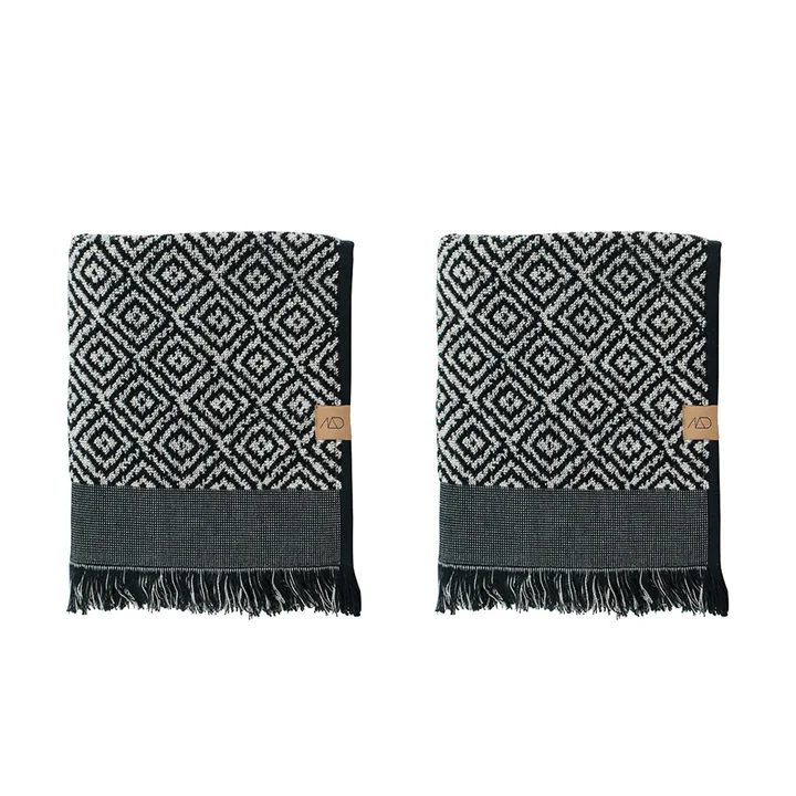 Morocco Gastendoek 60 x 35 cm van Mette Ditmer in zwart/wit (set van 2)