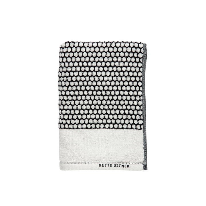 Grid Gastendoek 38 x 60 cm van Mette Ditmer in zwart / off-white