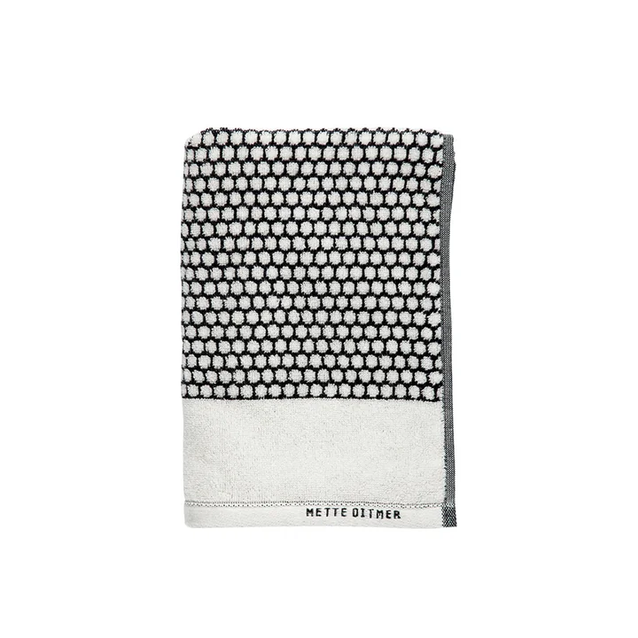 Grid Gastendoek 38 x 60 cm van Mette Ditmer in zwart / off-white