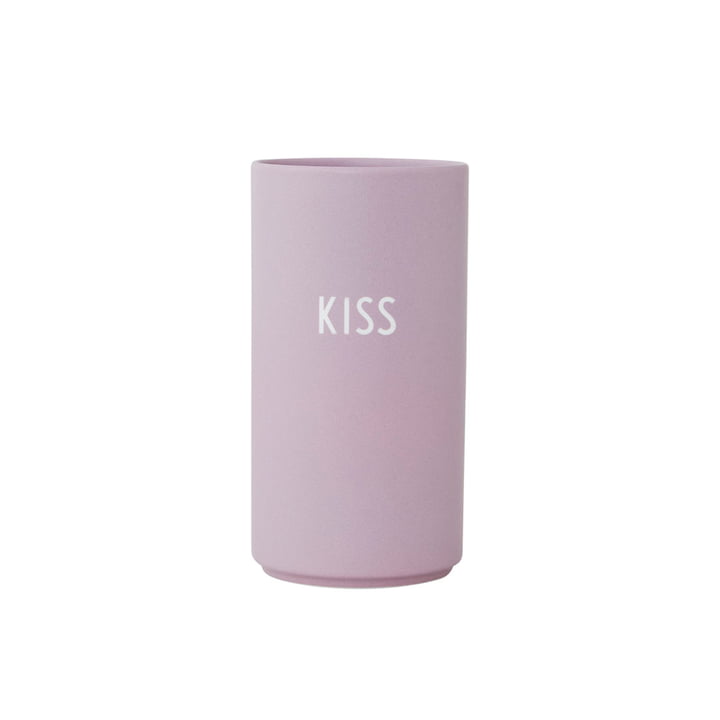 AJ Favourite Porseleinen vaas Medium Kiss by Design Letters in lavendel