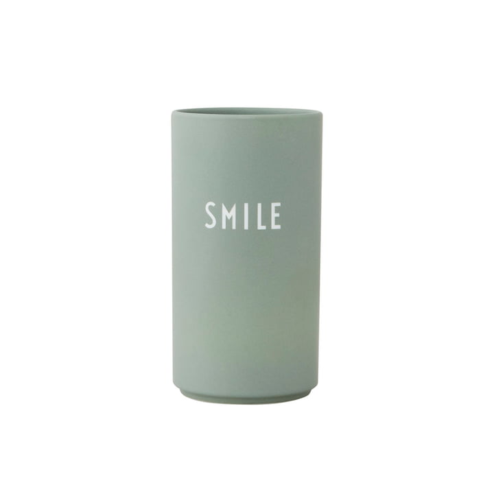 AJ Favourite Porseleinen vaas Medium Smile by Design Letters in het groen