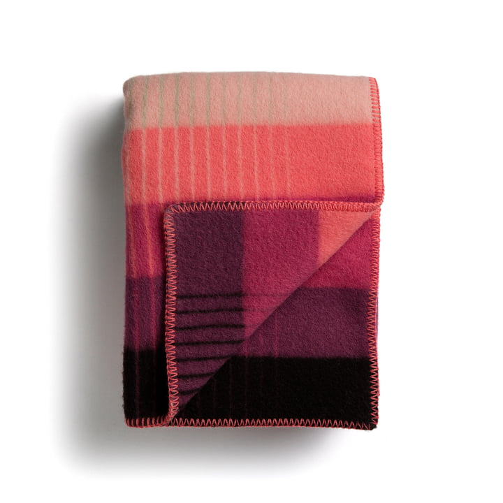 Åsmund Gradient Wollen deken 200 x 135 cm van Røros Tweed in roze/groen