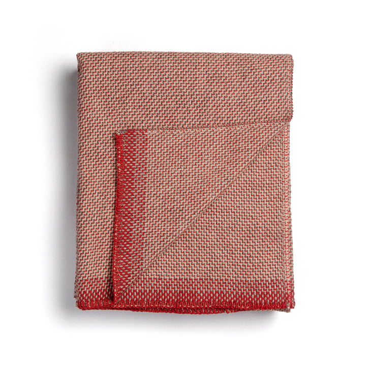 Una Wollen deken 200 x 150 cm van Røros Tweed in lichtrood