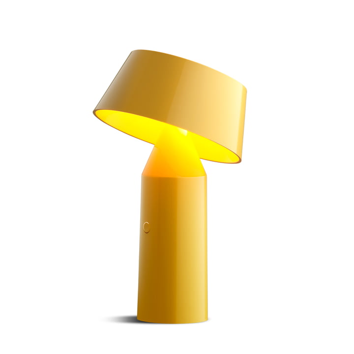 Bicoca LED tafellamp, h 22,5 x Ø 14 cm van marset in geel