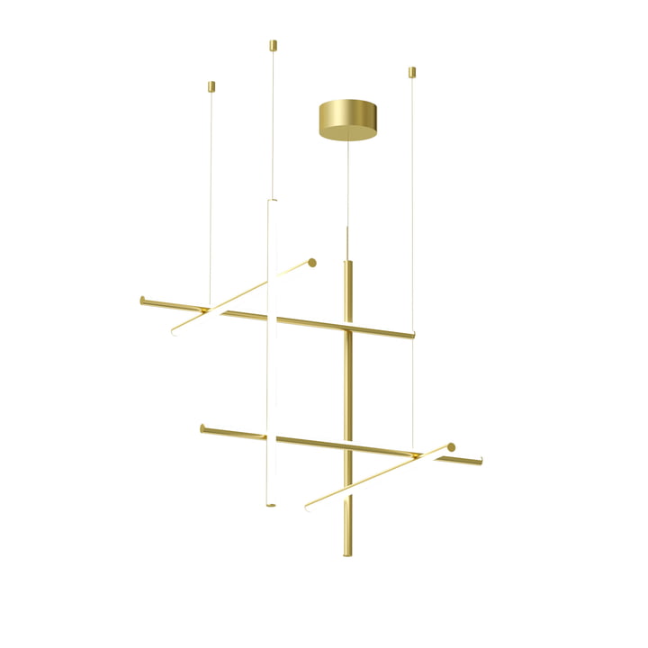 Coordinates S3 LED hanglamp, champagne geanodiseerd by Flos