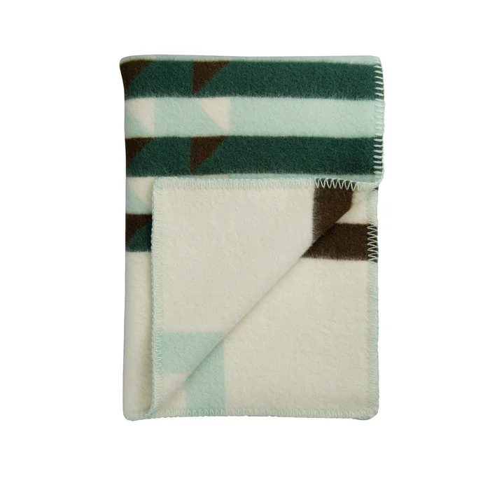 Kvam Wollen deken 200 x 135 cm van Røros Tweed in groen