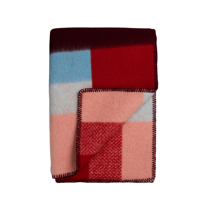 Mikkel Wollen deken 200 x 135 cm van Røros Tweed in rood