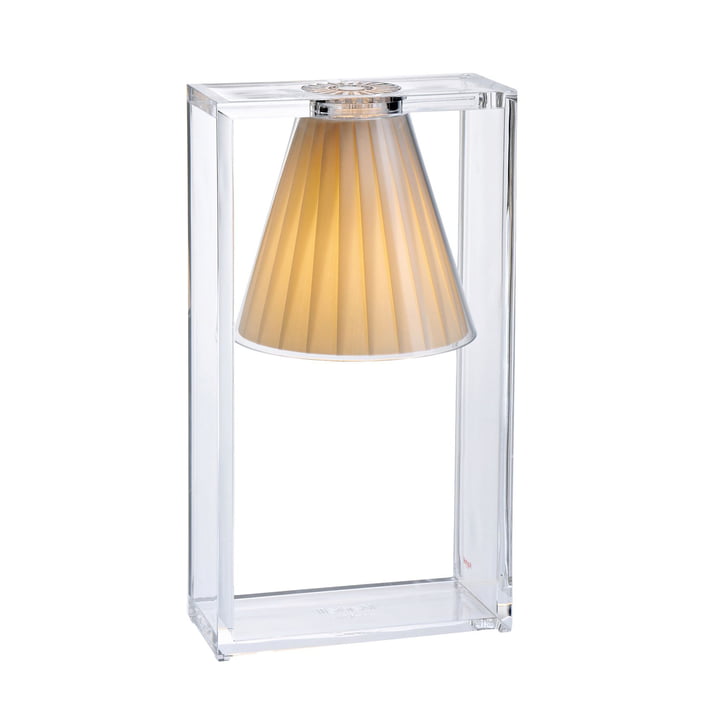 Licht-Lucht tafellamp, kristalhelder / beige van Kartell