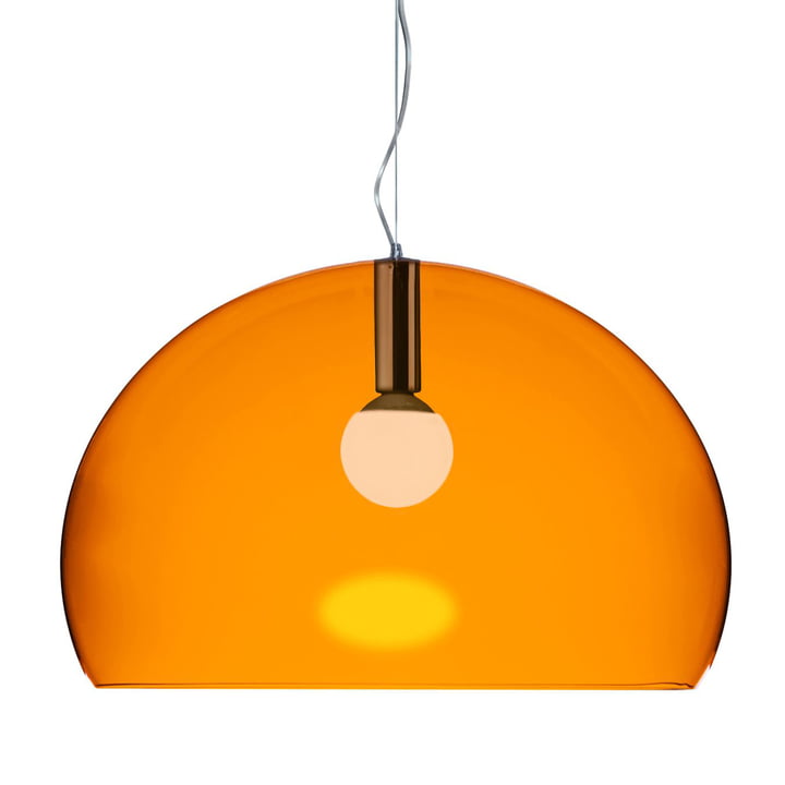Grote FL/Y-hanglamp, oranje transparant door Kartell, met een grote FL/Y-hanglamp.