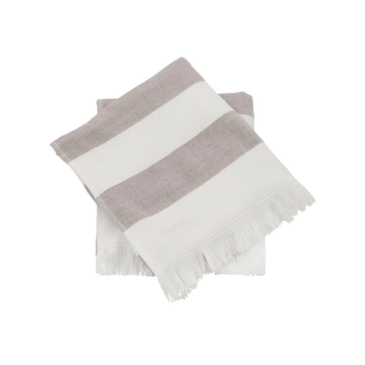 Barbarum handdoek 50 x 100 cm van Meraki in wit/bruin (set van 2)