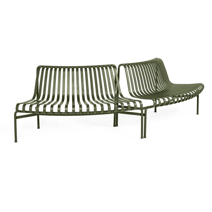 Palissade Park Dining Bench HAY Uit / Uit in de kleur olijf