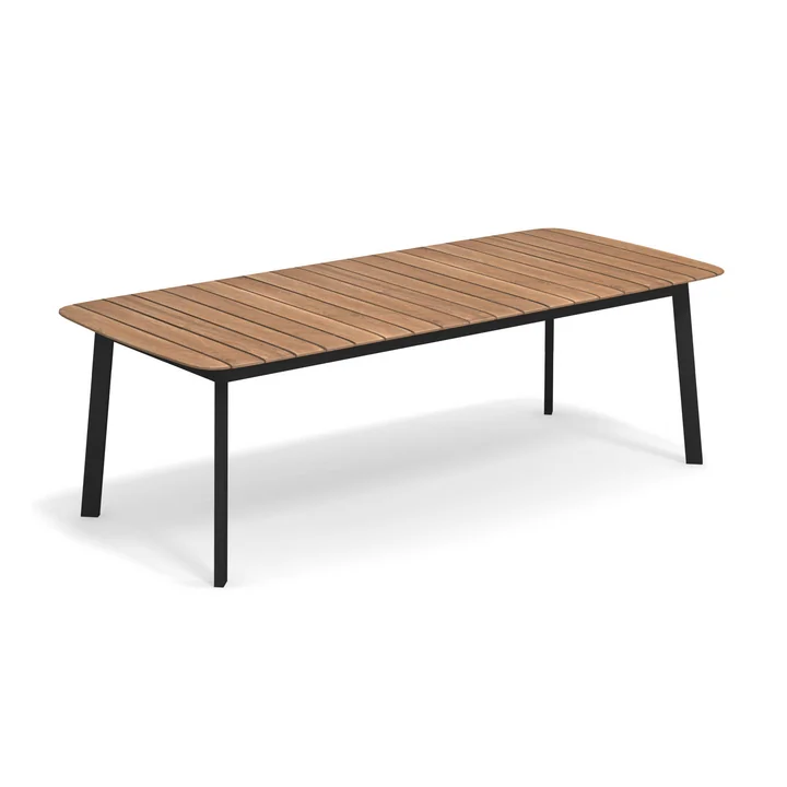 Shine Outdoor Tafel 225 x 100 cm van Emu in teak / zwart