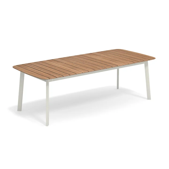 Shine Outdoor Tafel 225 x 100 cm van Emu in teak / wit