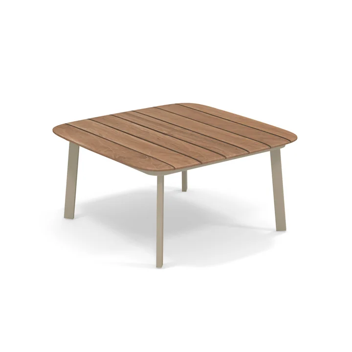 Shine Outdoor Bijzettafel, 79 x 79 cm van Emu in teak / taupe