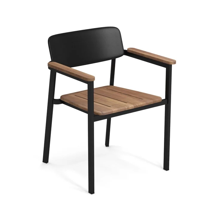 Shine Outdoor Fauteuil van Emu in teak / zwart