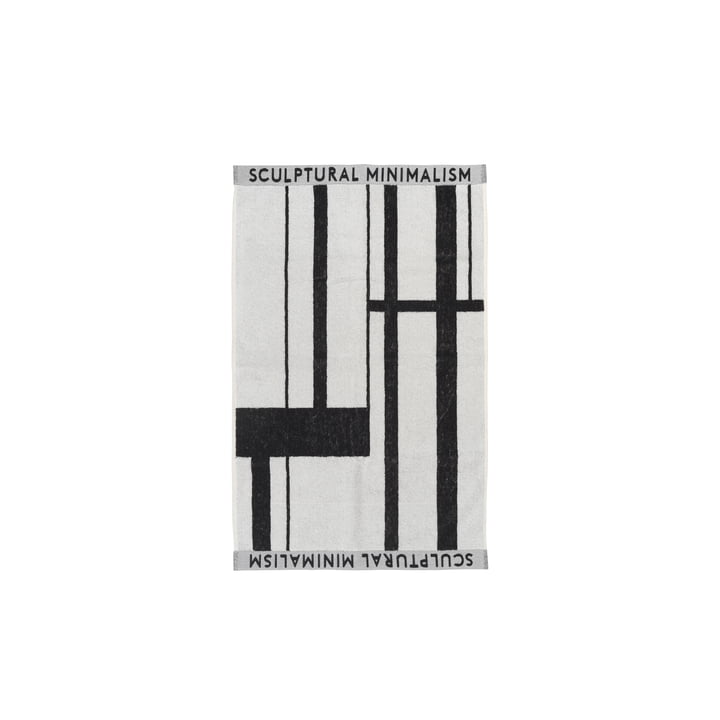 Minimal Handdoek, 50 x 80 cm in zwart / gebroken wit van Kristina Dam Studio .