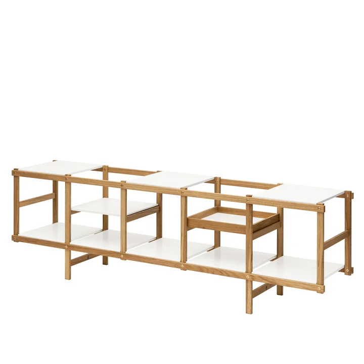 Frame Plank laag, 191,8 x 39 x 58 cm, eiken / wit van Design House Stockholm