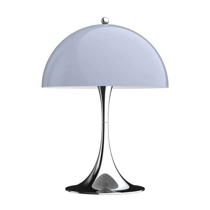 Panthella Mini LED tafellamp Ø 25 cm van Louis Poulsen in chroom / opaal grijs