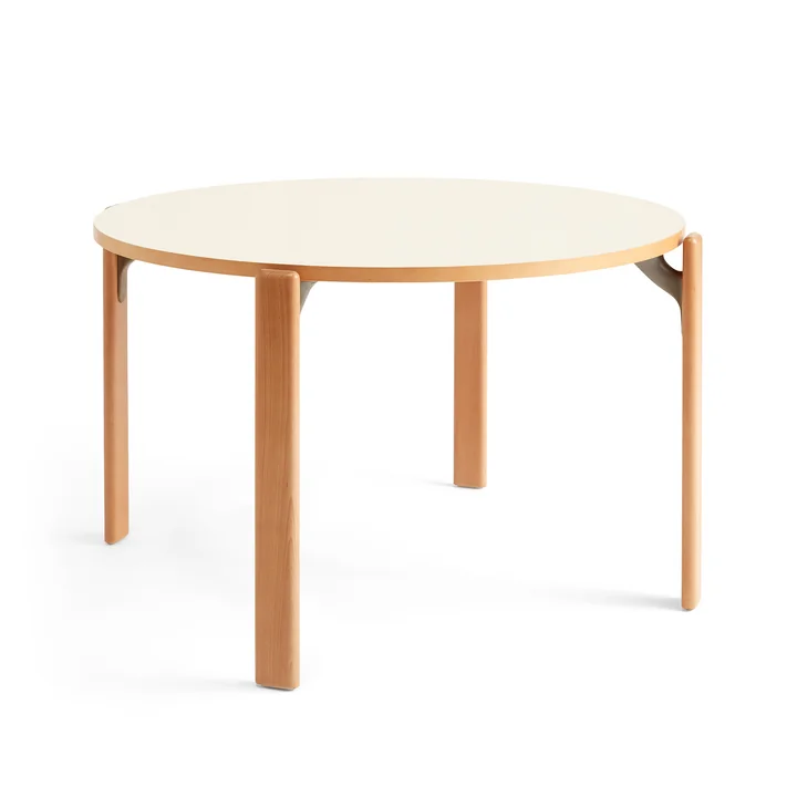 Rey Eettafel, Ø 128,5 cm, beuken natuur / laminaat ivoor van HAY