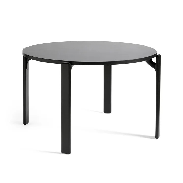 Rey Eettafel, Ø 128,5 cm, deep black / laminaat vulcano van HAY