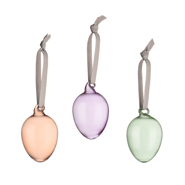 Glazen paaseieren, bruin / lila / groen (set van 3) by Iittala