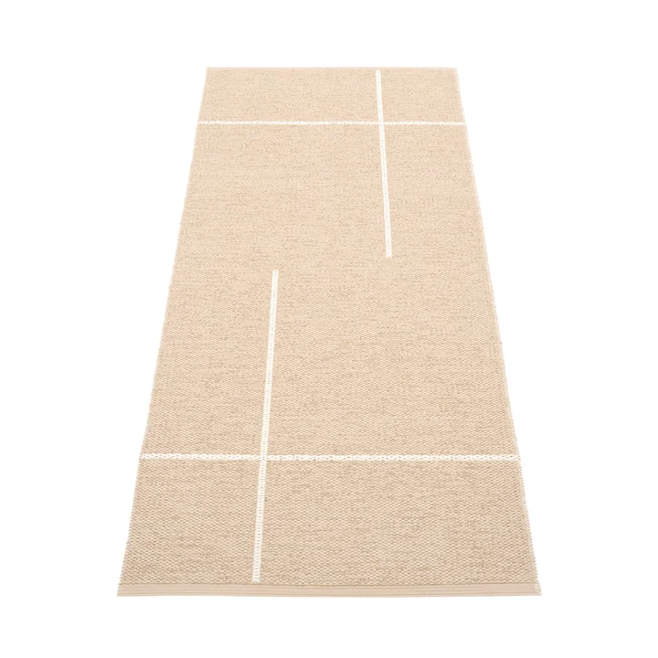 Fred Omkeerbaar vloerkleed, 70 x 180 cm, beige / vanille van Pappelina