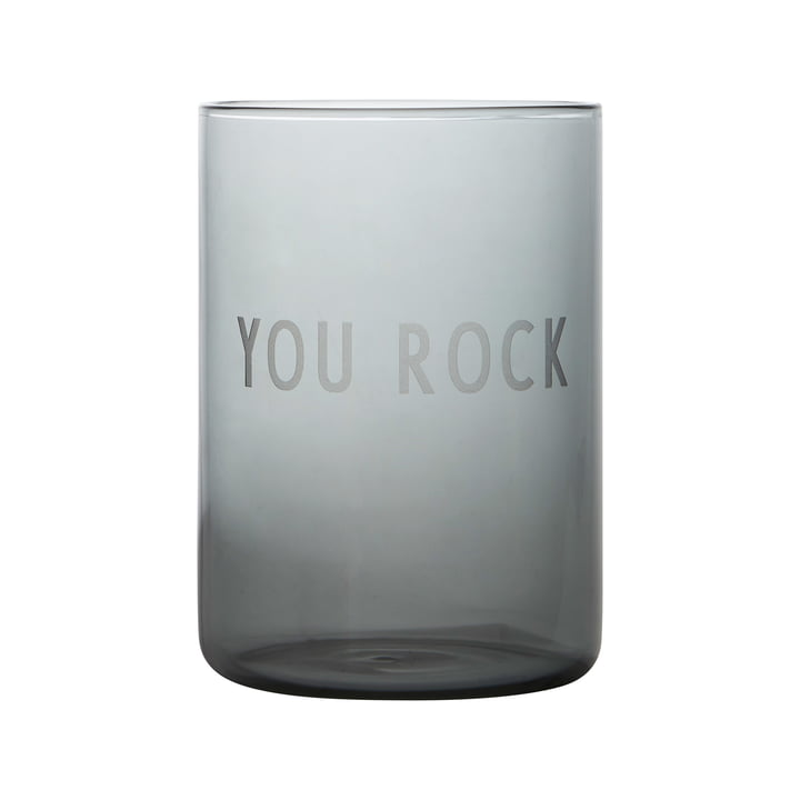 AJ Favourite Drinkglas in You Rock / soft black by Design Letters