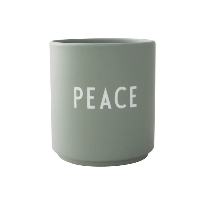 AJ Favourite Peace Porseleinen mok, in groen van Design Letters