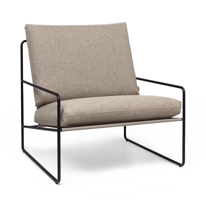 Desert Fauteuil voor buiten, zwart/donker zand van Ferm Living