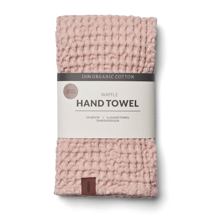 Handdoek met wafelstructuur van Humdakin in de kleur blush