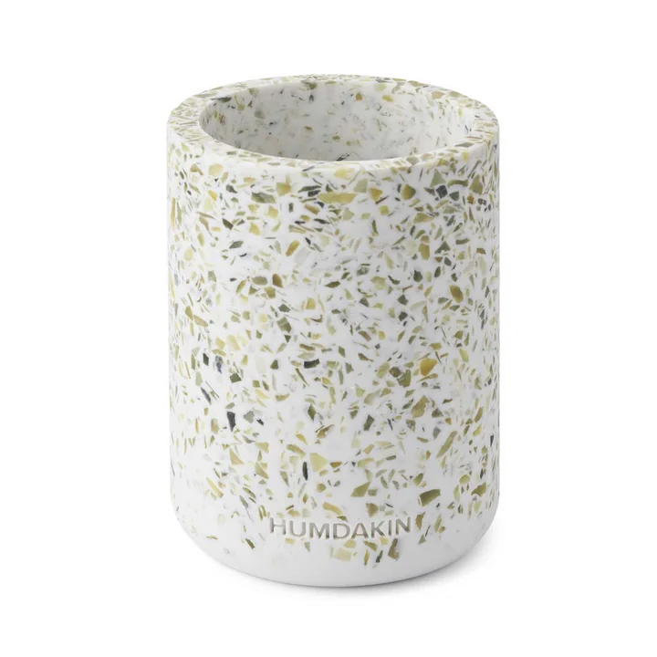 Terrazzo vaas, h 14 cm, groen van Humdakin
