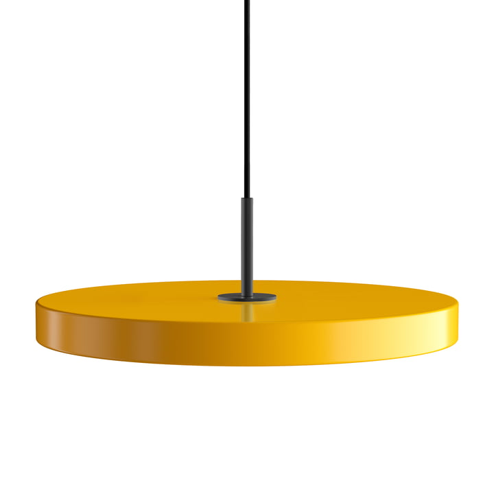 De Asteria LED hanglamp van Umage in zwart / saffraangeel