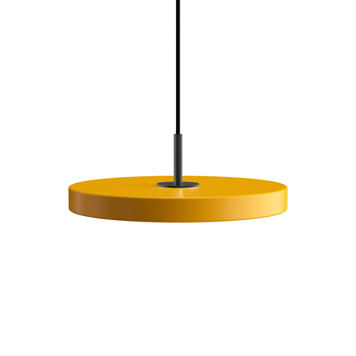 De Asteria Mini LED hanglamp van Umage in zwart / saffraangeel
