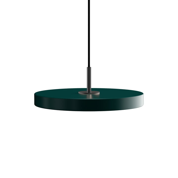 De Asteria Mini LED hanglamp van Umage in zwart / forest green
