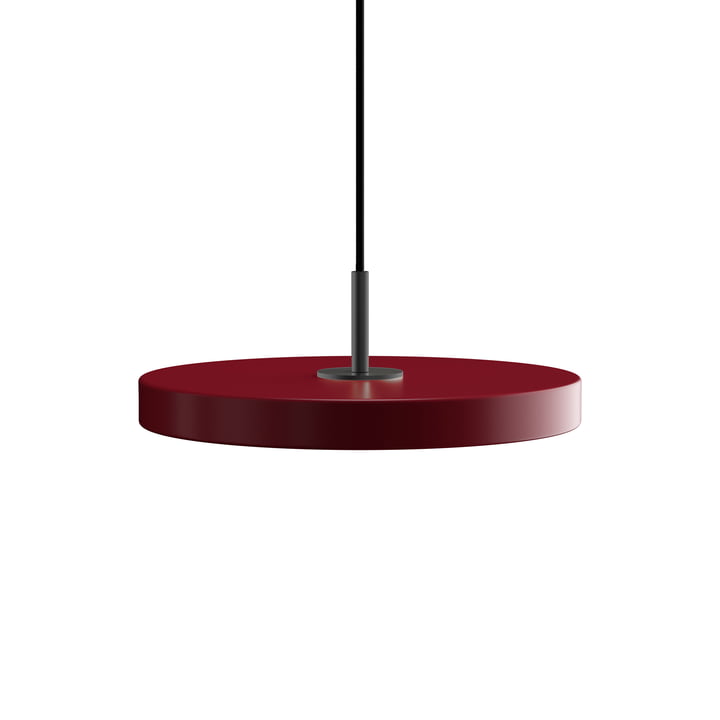 De Asteria Mini LED hanglamp van Umage in zwart / ruby red