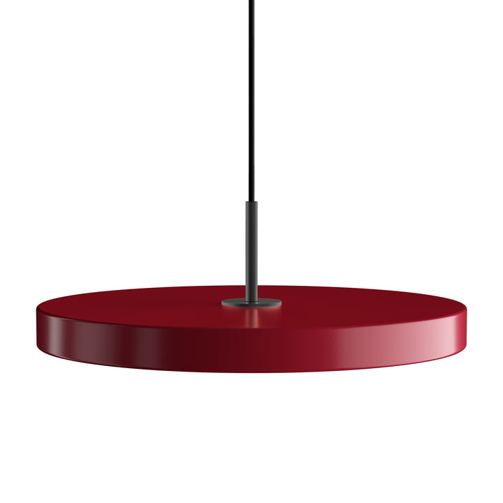 De Asteria LED hanglamp van Umage in zwart / ruby red