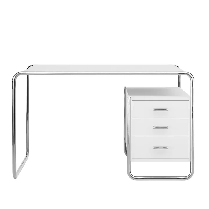 S 285/2 Bureau, chroom / as zuiver wit afgelakt (RAL 9010) door Thonet
