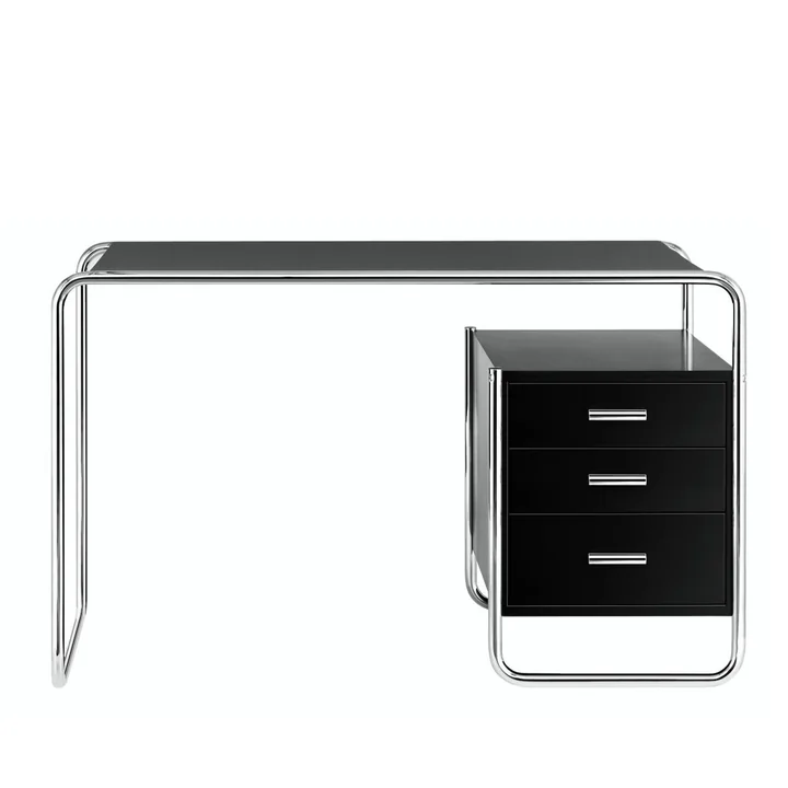 S 285/2 Bureau, chroom / zwart gebeitst essenhout van Thonet