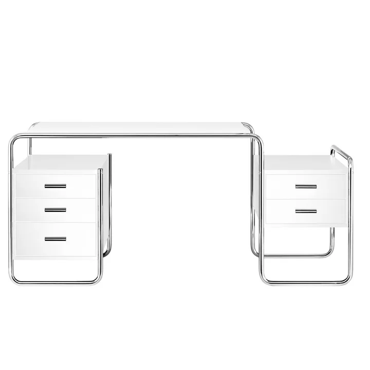 S 285 Bureau, chroom / as zuiver wit afgelakt (RAL 9010) door Thonet