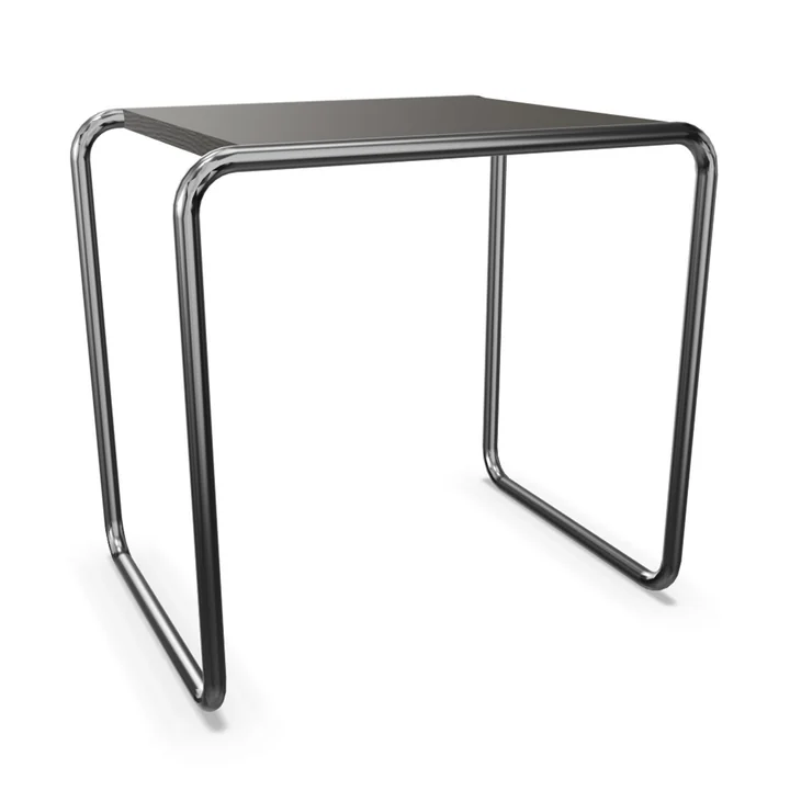 B 9 b Bijzettafel, chroom / zwart gebeitst essenhout (TP 29) van Thonet