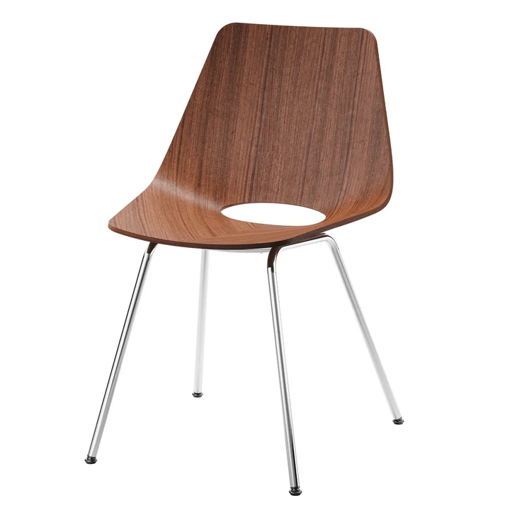 S 661 Stoel, chroom / walnoot by Thonet