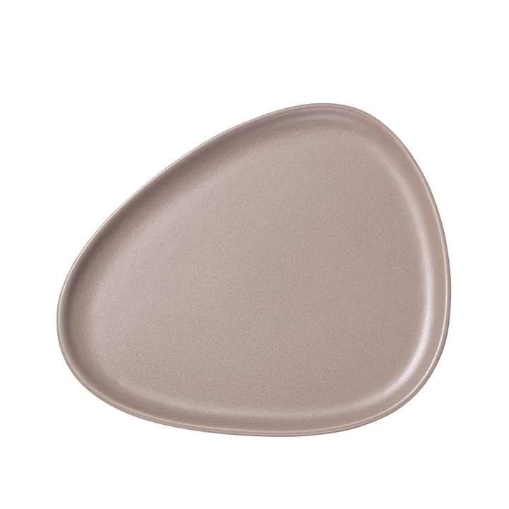 Curve Stoneware Dinner Bord, 30 x 26 cm in warm grey van Lind DNA