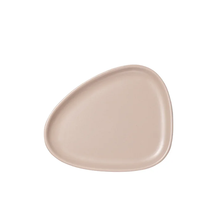 Curve Stoneware Lunch Plaat, 22 x 19 cm in zand van Lind DNA