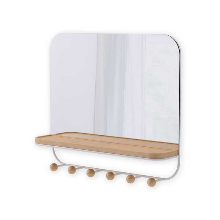 Estique Garderobekast met legplank en spiegel, beuken natuur/wit by Umbra