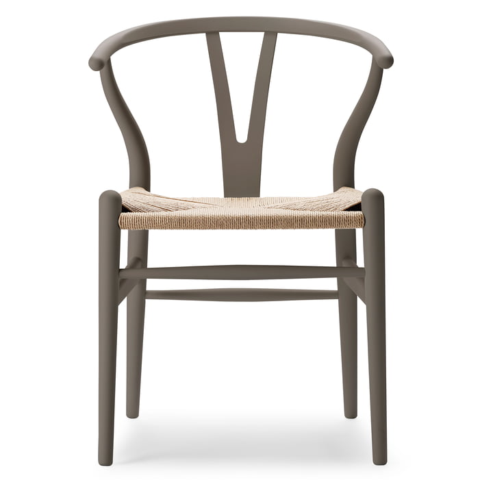 CH24 Wishbone Chair , zacht slate / natuurlijk vlechtwerk door Carl Hansen