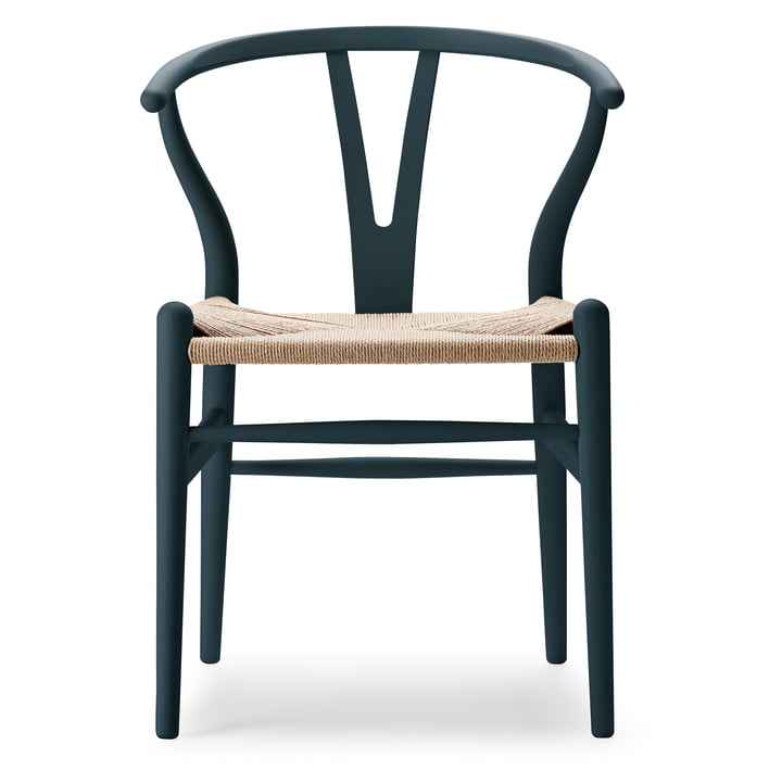 CH24 Wishbone Chair , zacht north sea / natuurlijk vlechtwerk door Carl Hansen