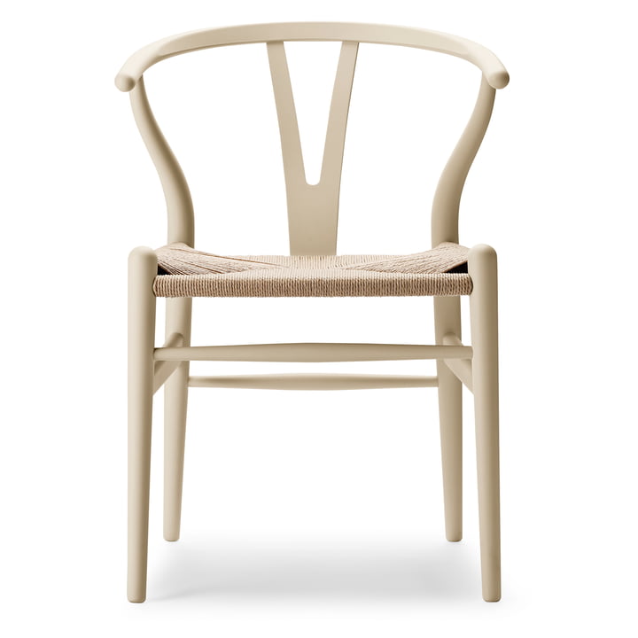 CH24 Wishbone Chair, zacht gerst / natuurlijk vlechtwerk door Carl Hansen