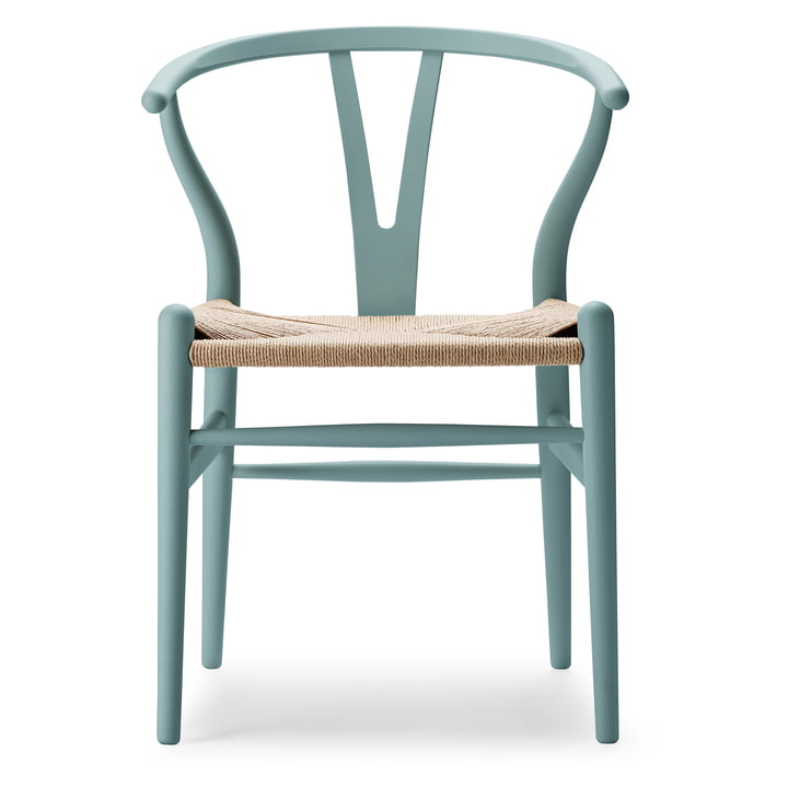 CH24 Wishbone Chair , zacht pewter / natuurlijk vlechtwerk door Carl Hansen