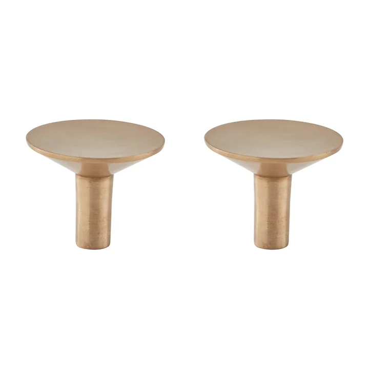 Rina Kapstokhaak van OYOY Ø 4,5 cm, geborsteld messing (set van 2)